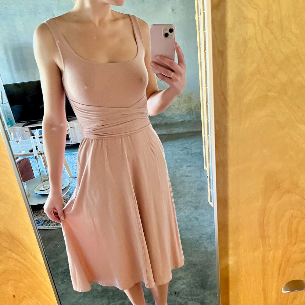 Reformation August Midi Dress Blush Size Small